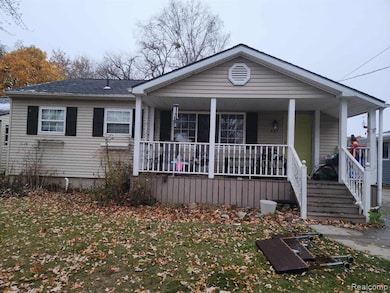 View of front of property featuring covered porch