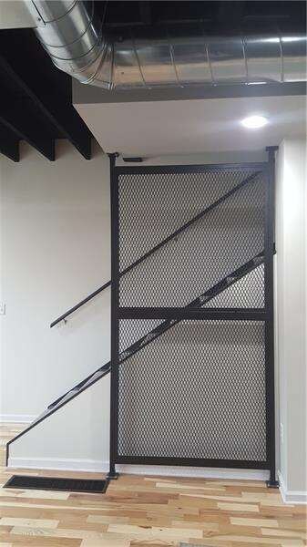 Custom iron work on staircase.