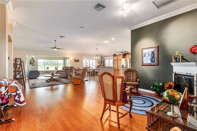 Dining Room with corner electric fireplace, hardwo