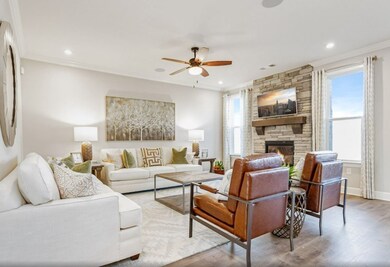 Spacious great room with optional fireplace that comes in 3 styles.