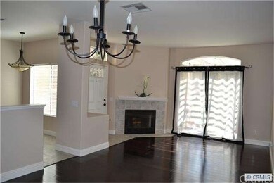Living room with hardwood flooring  & beautiful fi