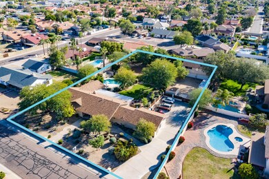 Aerial Front Exterior w/ Lot Line