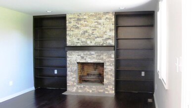 Family Room Fireplace and Shelving