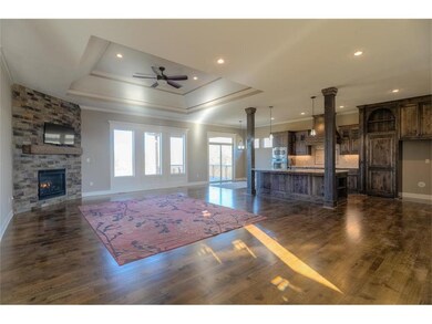 Open floor plan.  Great room with fire place locat