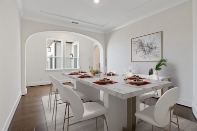 Formal dinning room virtually staged.