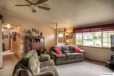 Living room with vaulted ceiling