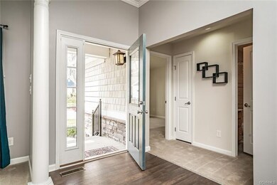 Front door with leaded glass window and sidelight 