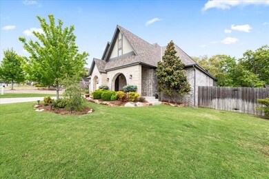 Tudor house with a front lawn