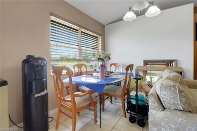 View of tiled dining room