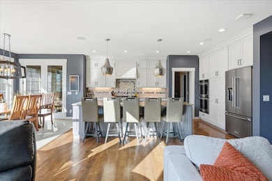 Living room flows into the kitchen area