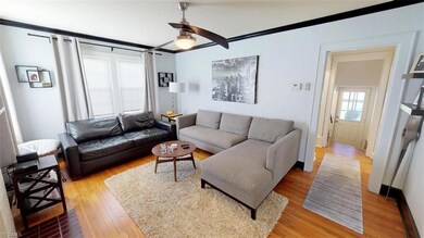 Light and bright living room with gorgeous hardwoo