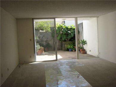 Looking out to large, private patio