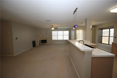 Open concept of living, dining, kitchen, and break