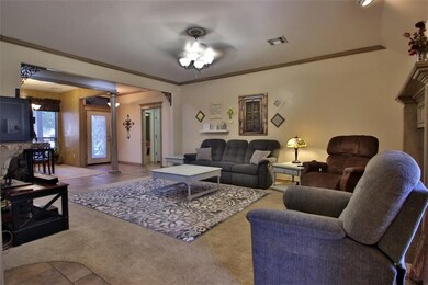 Living room overlooking dining room