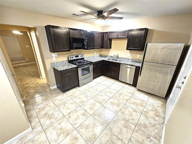 newly installed ceiling fans, granite countertop, 