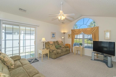 Carpeted living room with a textured ceiling, ceil