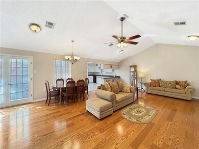 open living dining room area