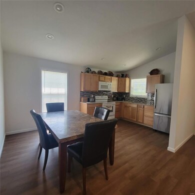 Large open dining and kitchen
