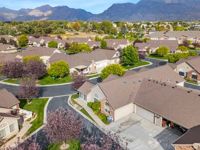 Aerial perspective of suburban area with mountains