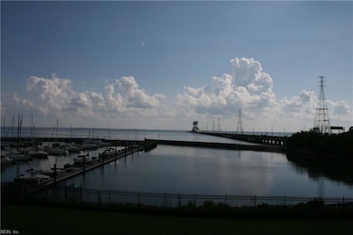 Pre-evening ground level view of the James River Bridge.