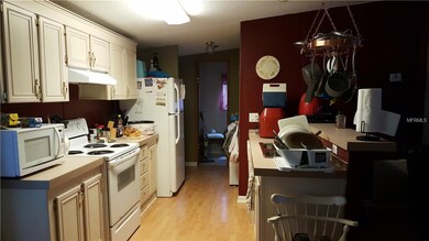 Galley kitchen.
