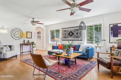 Living room is light-filled