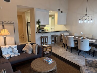 Oversize living dinning area with vaulted ceilings