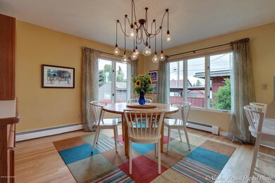 Open dining with oversized windows