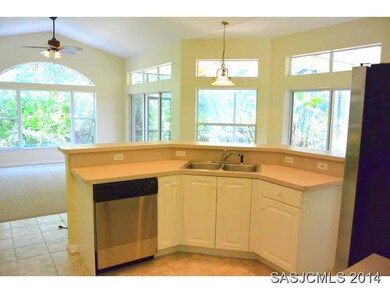 kitchen and family room