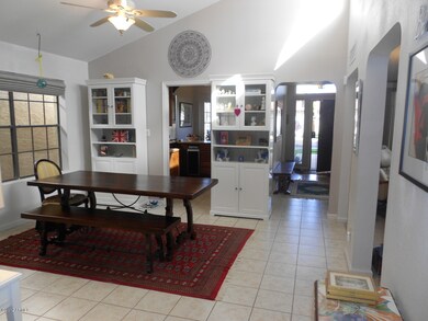 Dining area into kitchen