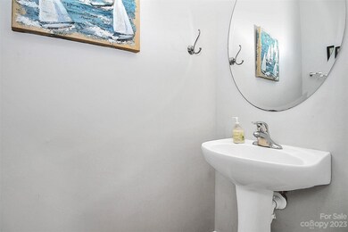 Powder room on main level.