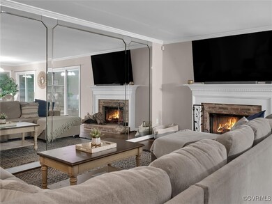 Living room with crown molding