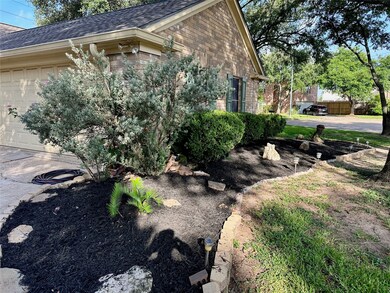 Freshly mulched flowerbeds