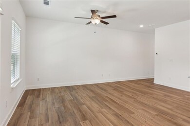 Living room with ceiling fan