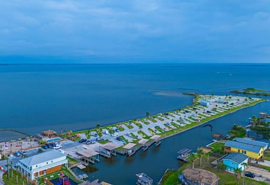 Bird's eye view of a large body of water