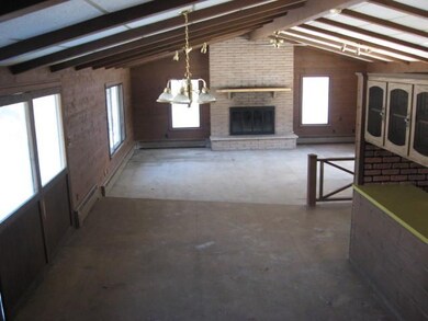 Living room and dining room area