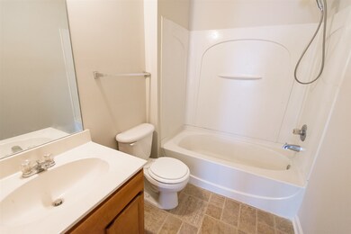 This bath serves one bedroom down and is located o