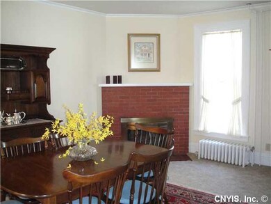 Dining Room Dining room w/woodburning fireplace of