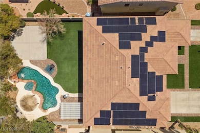Aerial view of a pool area
