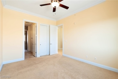 Unfurnished bedroom with a closet, light colored c