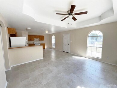 Front door and living room