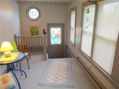 Heated back entryway room with stairs to the basem