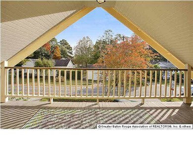 Awesome balcony area on front of house.