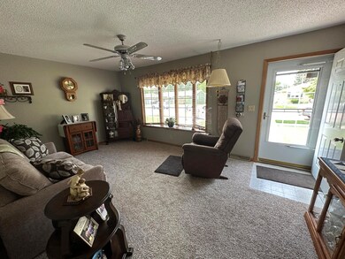 Living room with bow window
