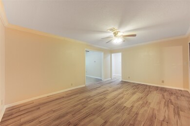 Kitchen to the left, rooms to the right.