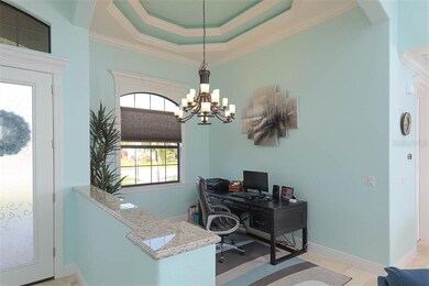 Currently configured as an office, this room off t