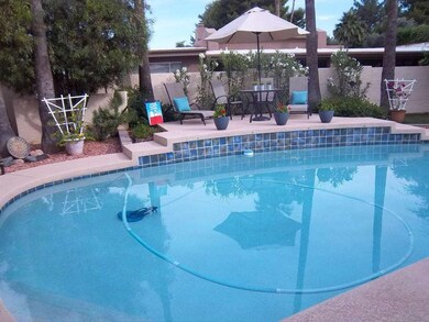 sitting area at pool