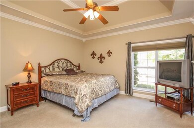 Master bedroom with trey ceiling   