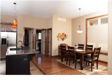 A view of the dining room. Note the 10 ft. ceiling