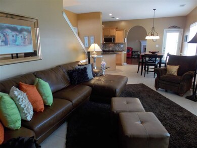 This view shows how keeping room flows to kitchen 